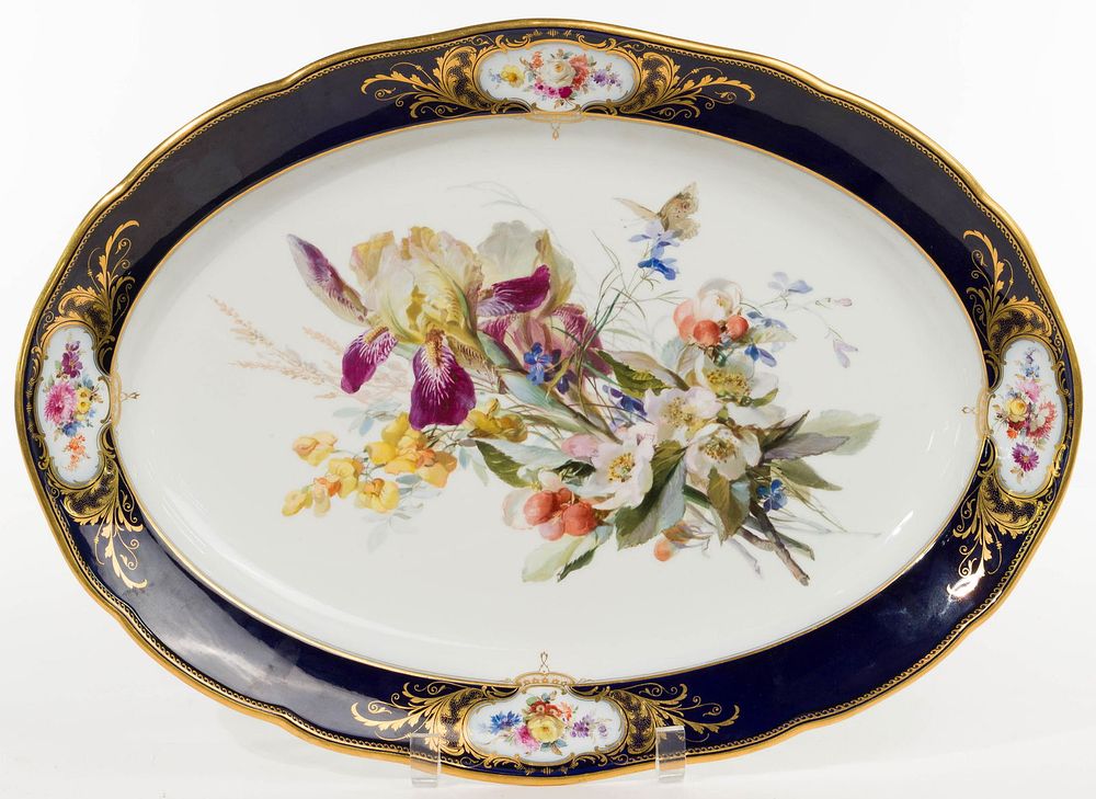 Lot 228: Meissen Hand-Painted Porcelain Platter