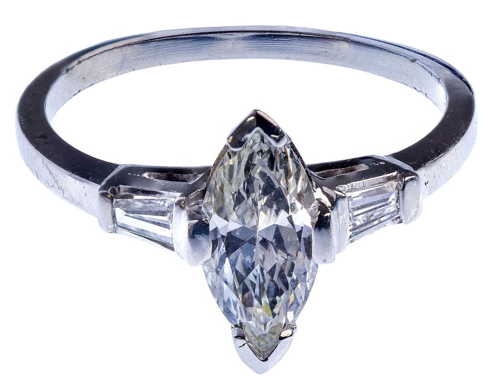 Lot 258: Platinum and Diamond Ring