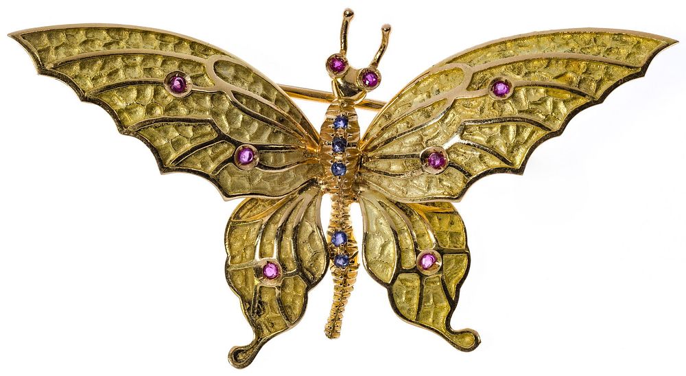 Lot 275: Tiffany & Co 18k Yellow Gold, Ruby and Sapphire