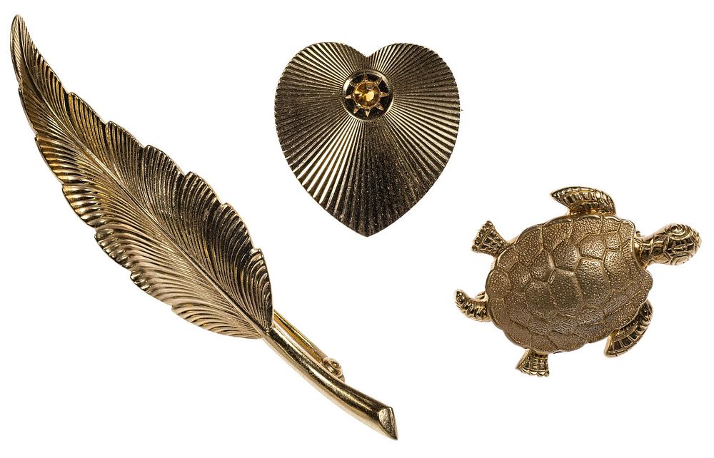 Lot 300: Tiffany & Co 14k Yellow Gold Brooches