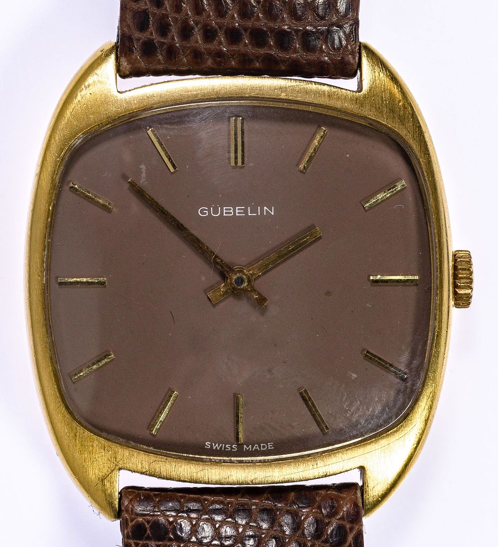 Lot 314: Gubelin 18k Yellow Gold Case Wrist Watch
