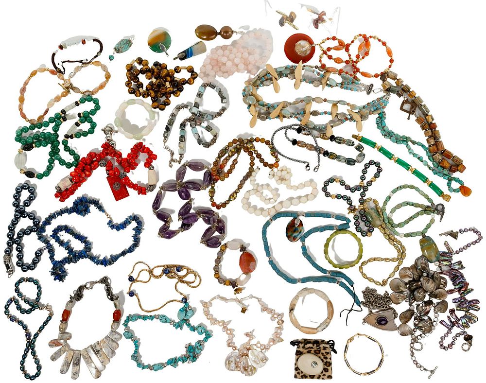 Lot 326: Gemstone, Stone and Coral Jewelry Assortment