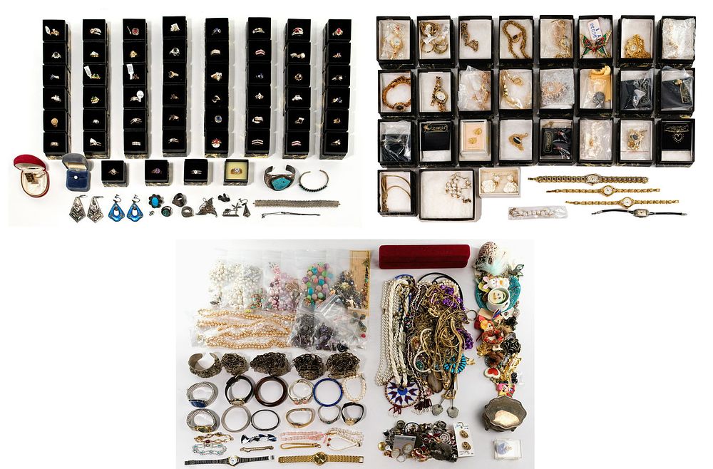 Lot 329: Silver and Costume Jewelry Assortment
