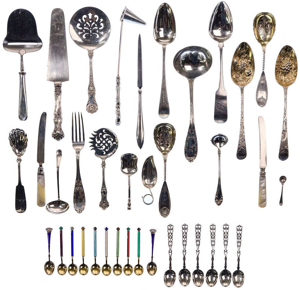 Lot 345: Silver Flatware Assortment