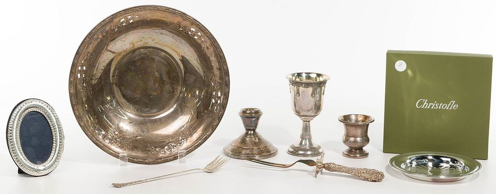 Lot 355: Sterling Silver Hollowware, Flatware and Object