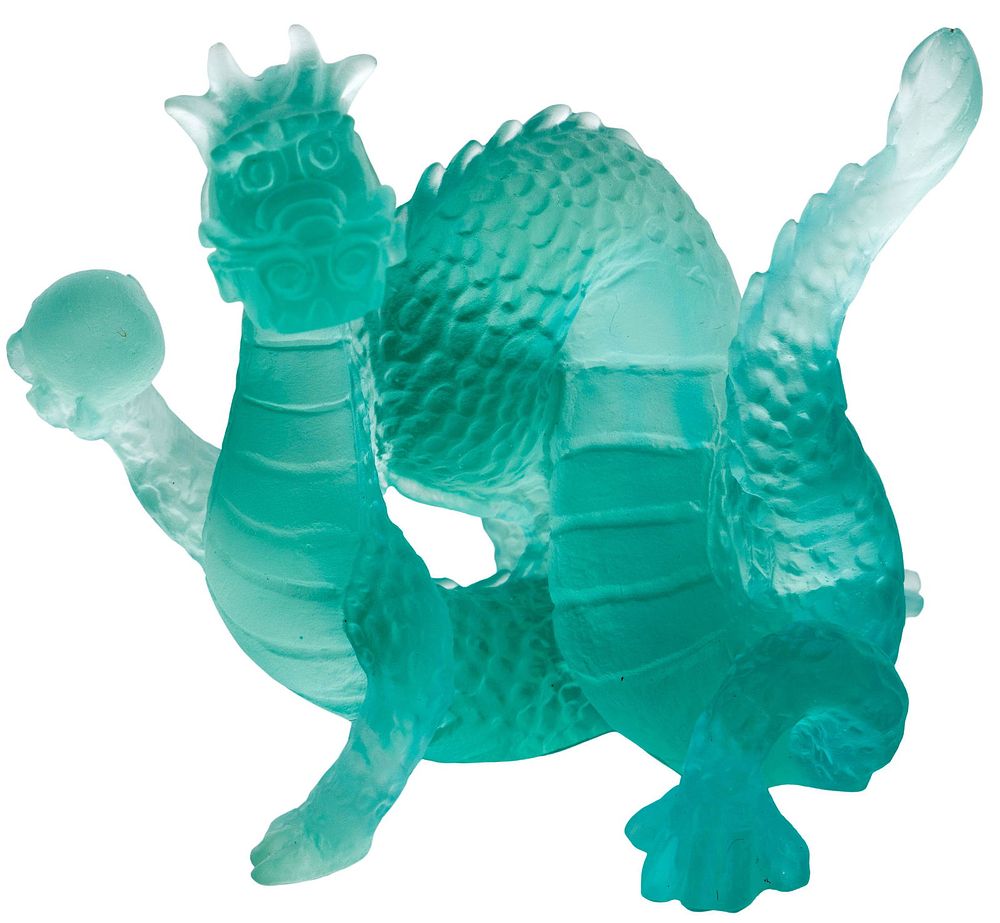 Lot 171: Daum Pate De Verre Green Dragon