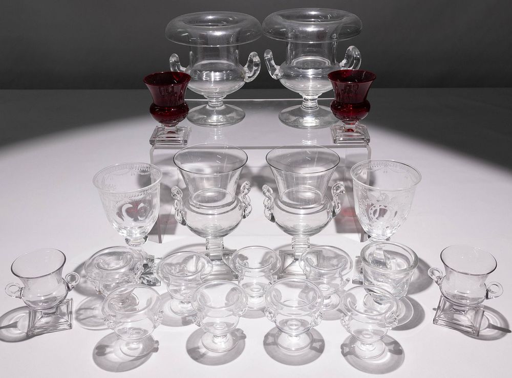 Lot 178: Steuben Cigarette Urn Assortment