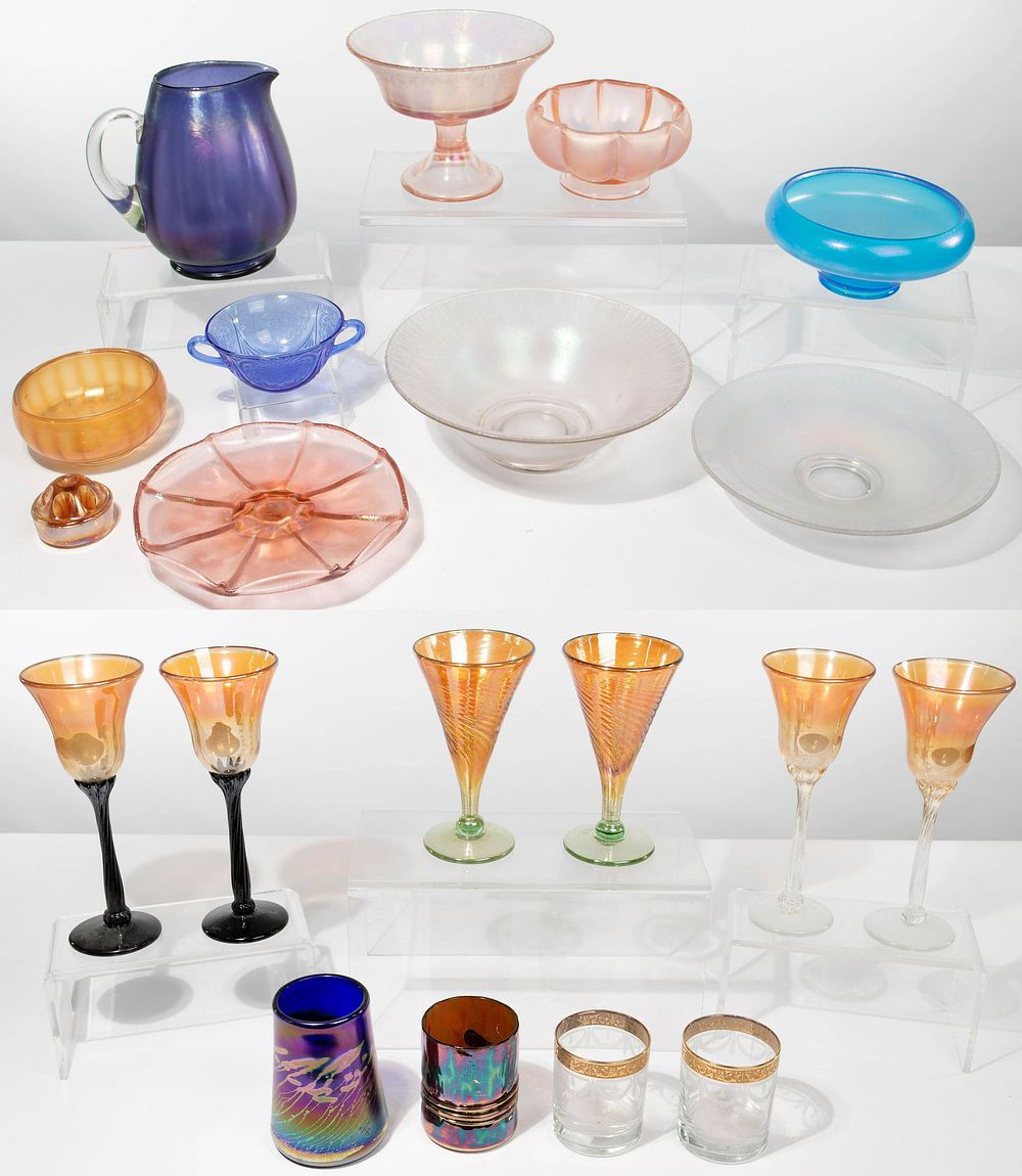 Lot 179: Strini and Fenton Iridescent Glass Assortment