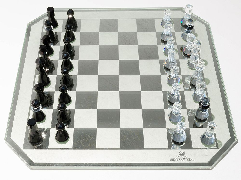 Lot 183: Swarovski Crystal Chess Set