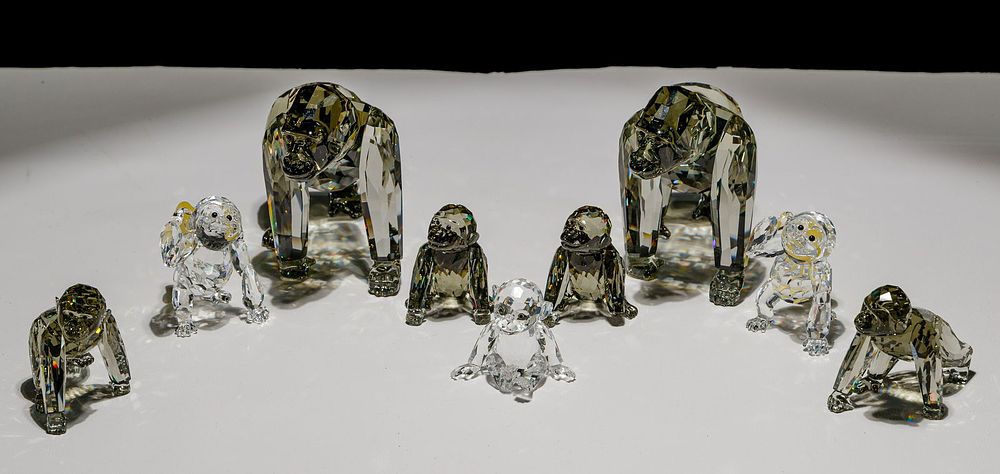 Lot 201: Swarovski Crystal Gorilla Assortment
