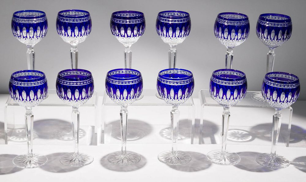Lot 212: Waterford 'Clarendon Cobalt' Hock Wine Glass