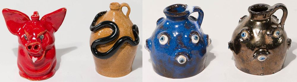Lot 222: Marvin Bailey and Mike Ledford Folk Art Jugs