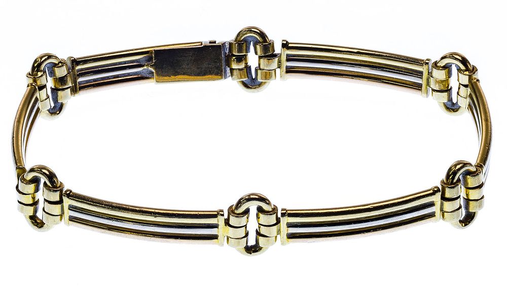 Lot 260: 18k White and Yellow Gold Bracelet