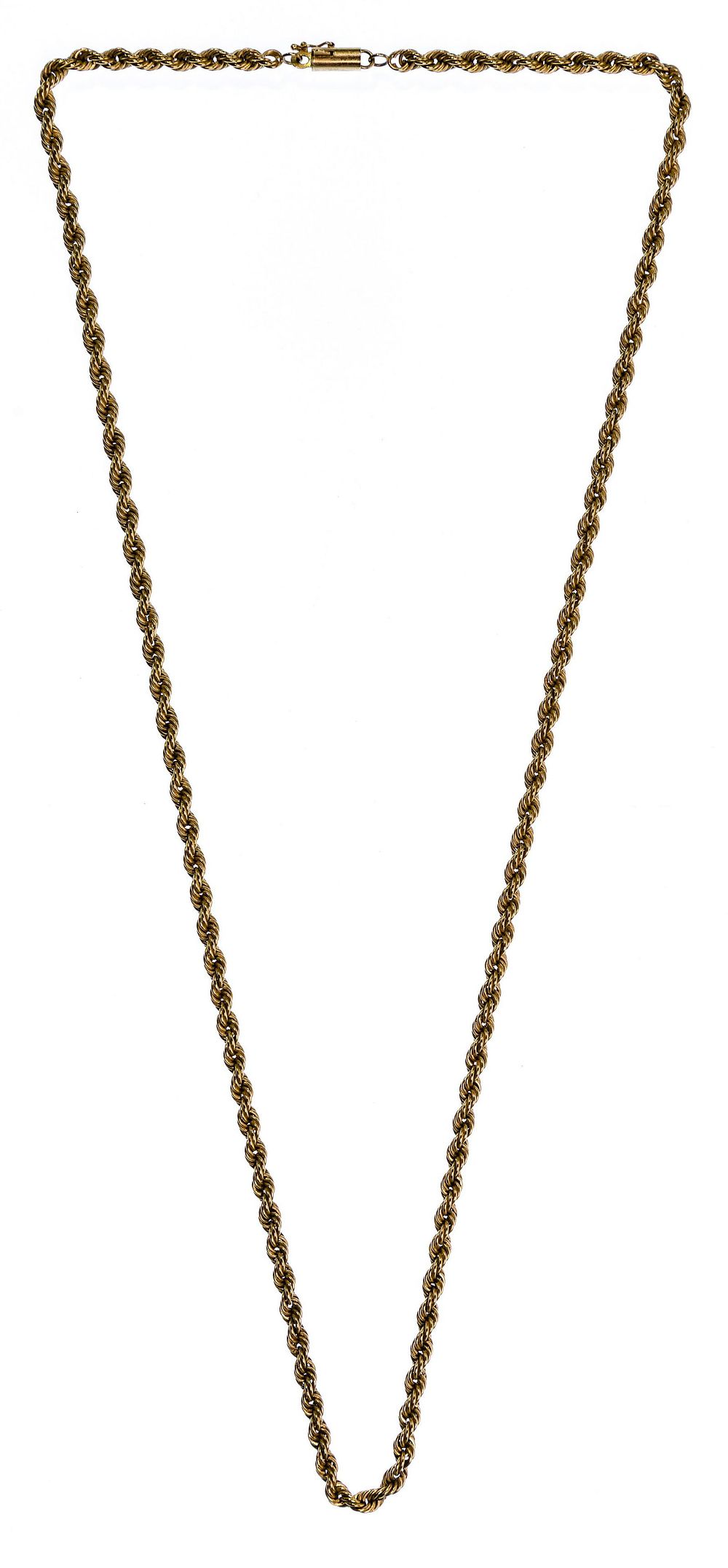Lot 287: 14k Yellow Gold Twisted Rope Necklace