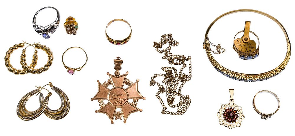 Lot 298: 10k and 9k Gold Jewelry Assortment