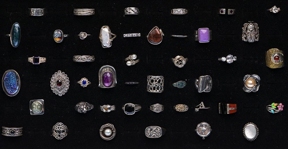 Lot 330: Sterling Silver Ring Assortment