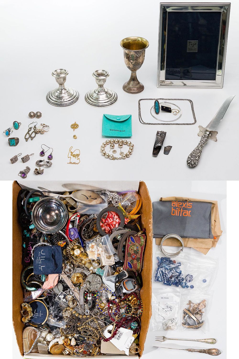 Lot 347: 14k Gold, 10k gold, Sterling Silver and Costume Jewelry