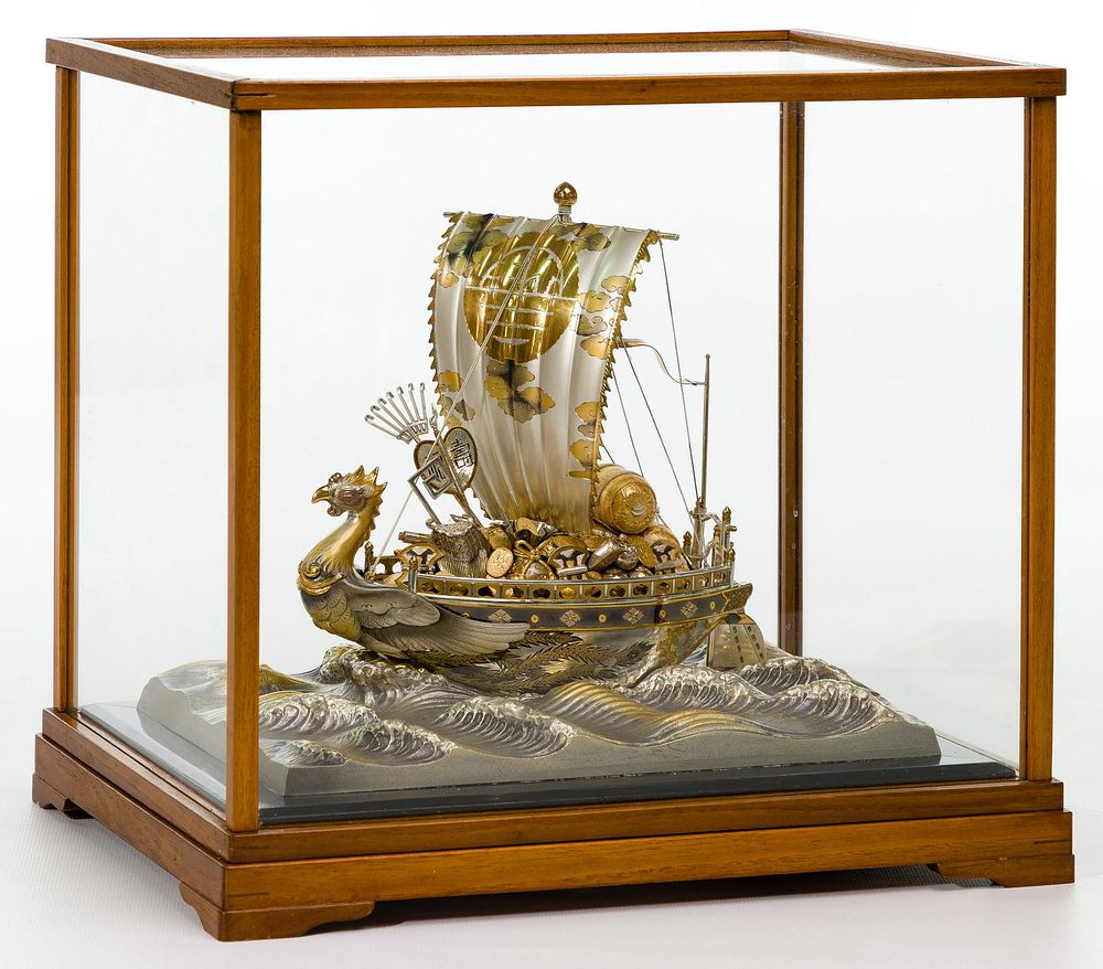 Lot 364: Takehiko Seki Japanese Silver Treasure Ship