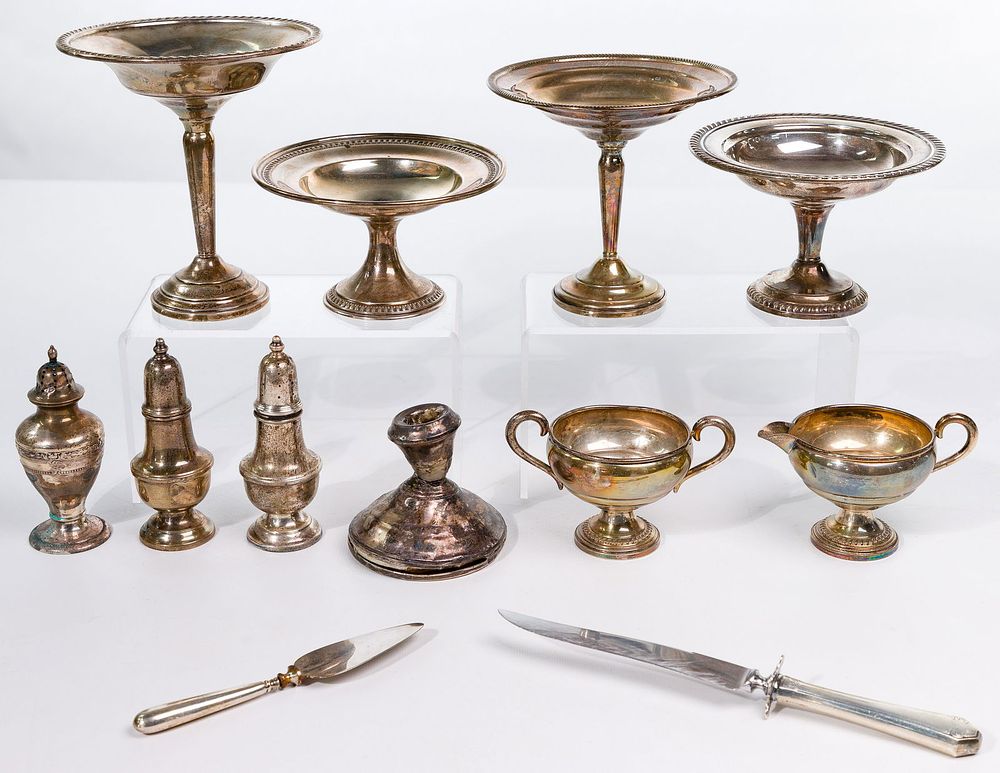 Lot 369: Sterling Silver Hollowware and Flatware Assortment