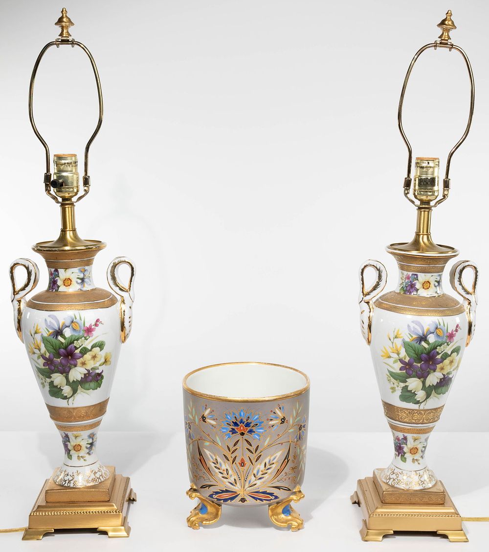 Lot 42: Frederick Cooper Porcelain Table Lamps
