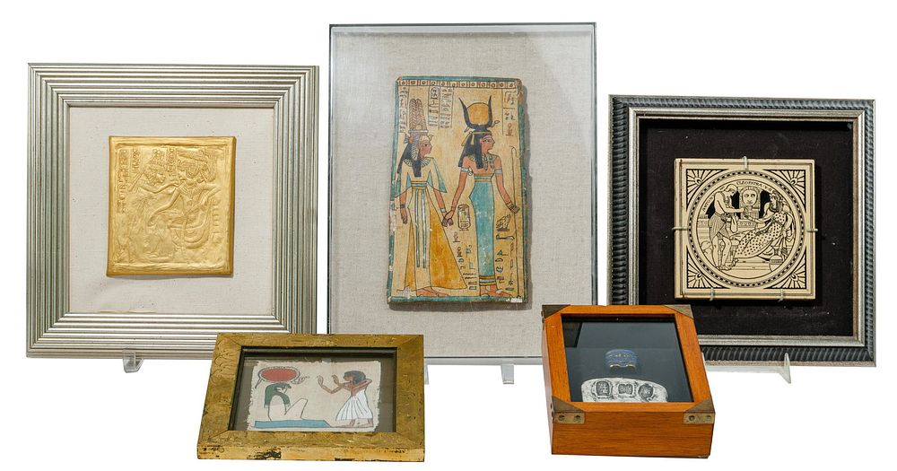 Lot 63: Egyptian-Style Decorative Wall Art Assortment