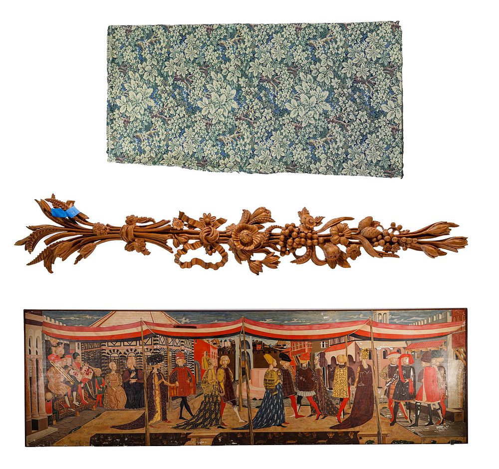 Lot 74: Oil on Panel and Tapestry