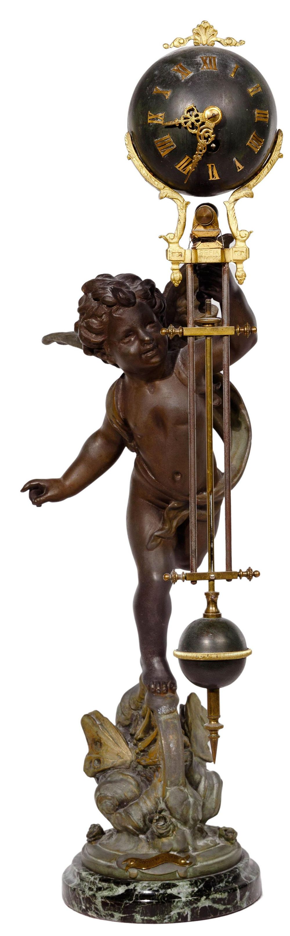 Lot 109: SEFIA French Bronze 'L'Amour Vainquer' Swinging Arm