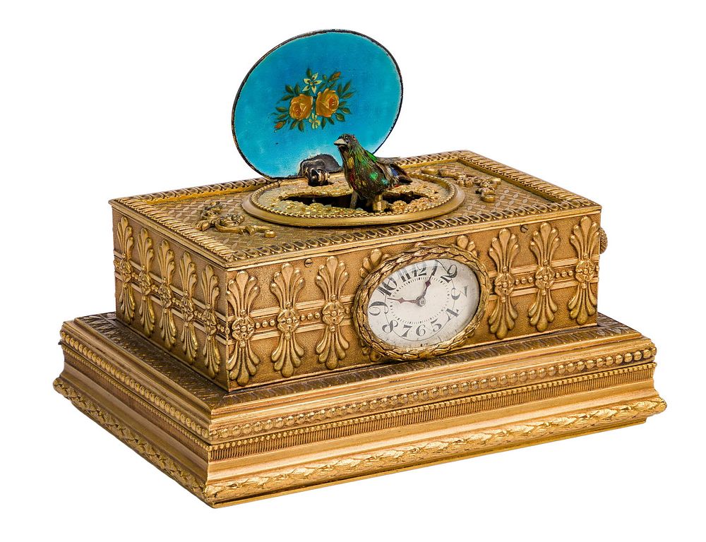 Lot 110: Swiss Automation Box with Clock