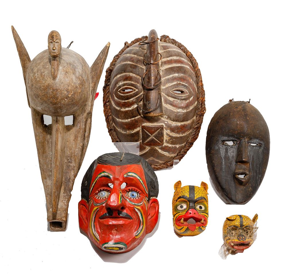 Lot 123: Multi-Cultural Carved Mask Assortment