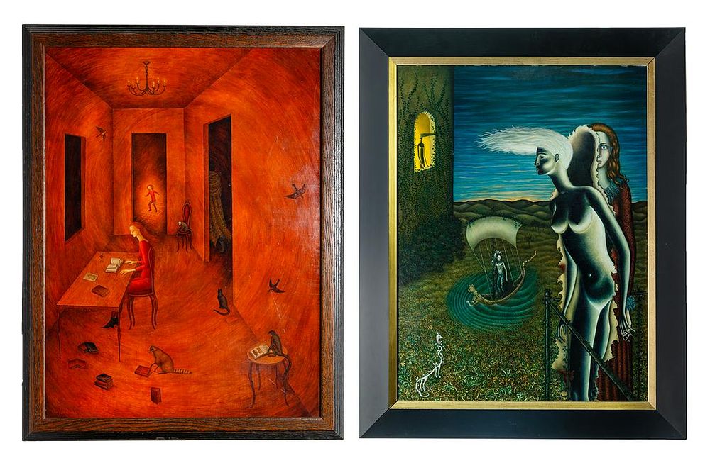 Lot 129: Gina Litherland (American, b.1955) Oils on Panel
