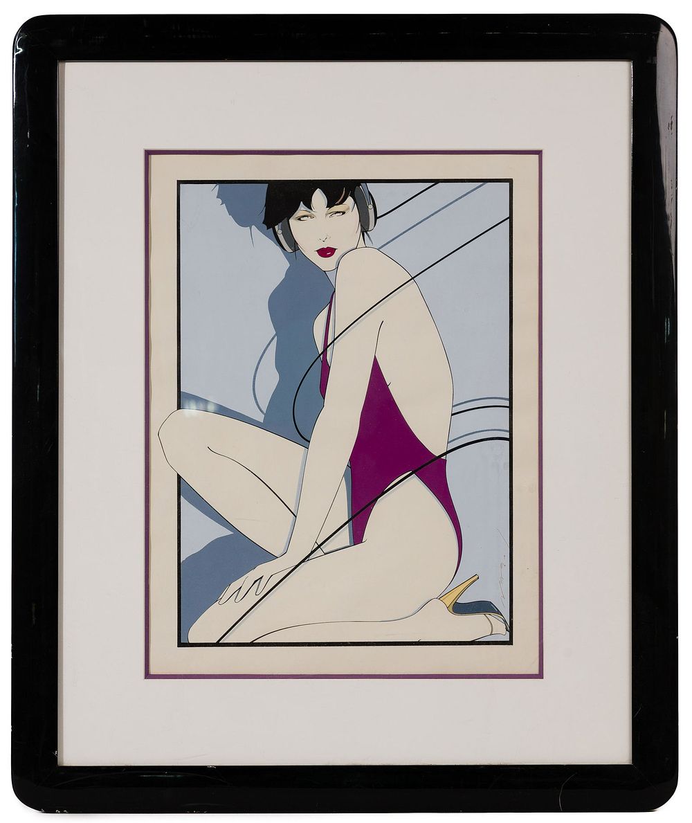 Lot 131: Patrick Nagel (American, 1945-1984) 'Girl with