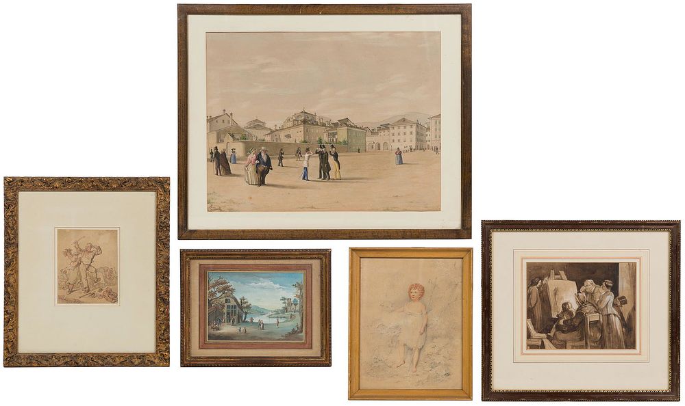 Lot 154: Georg Wachter (German, 1809-1863) Watercolor on Paper