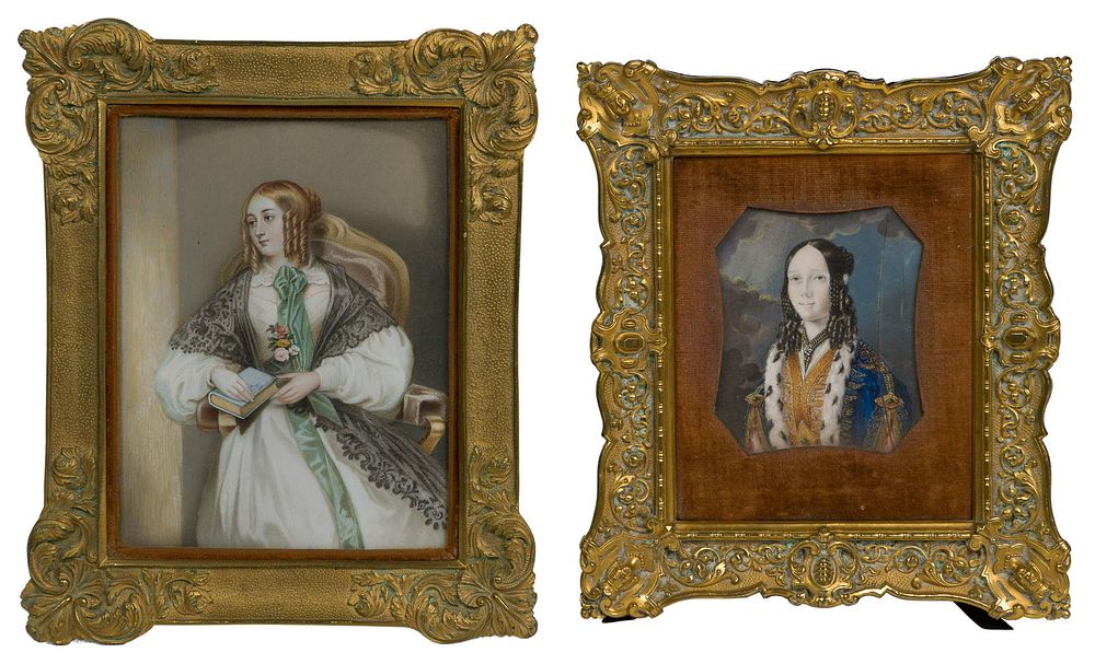 Lot 160: Miniature Gouache Portrait Assortment