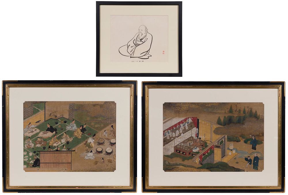 Lot 176: Japanese Watercolors on Paper