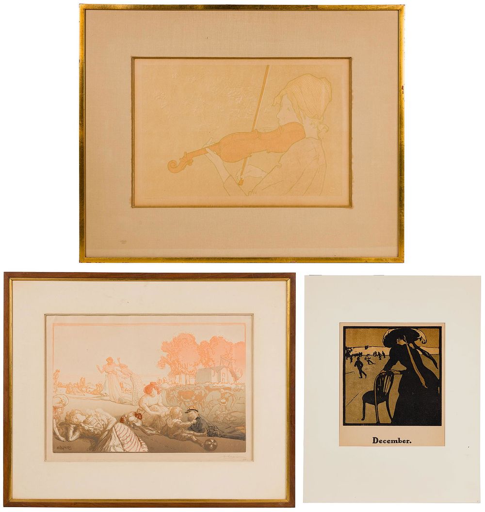 Lot 191: Art Nouveau-Style Print Assortment