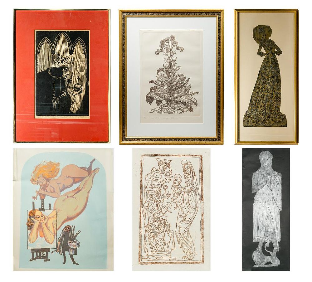 Lot 208: Print and Brass Rubbing Assortment