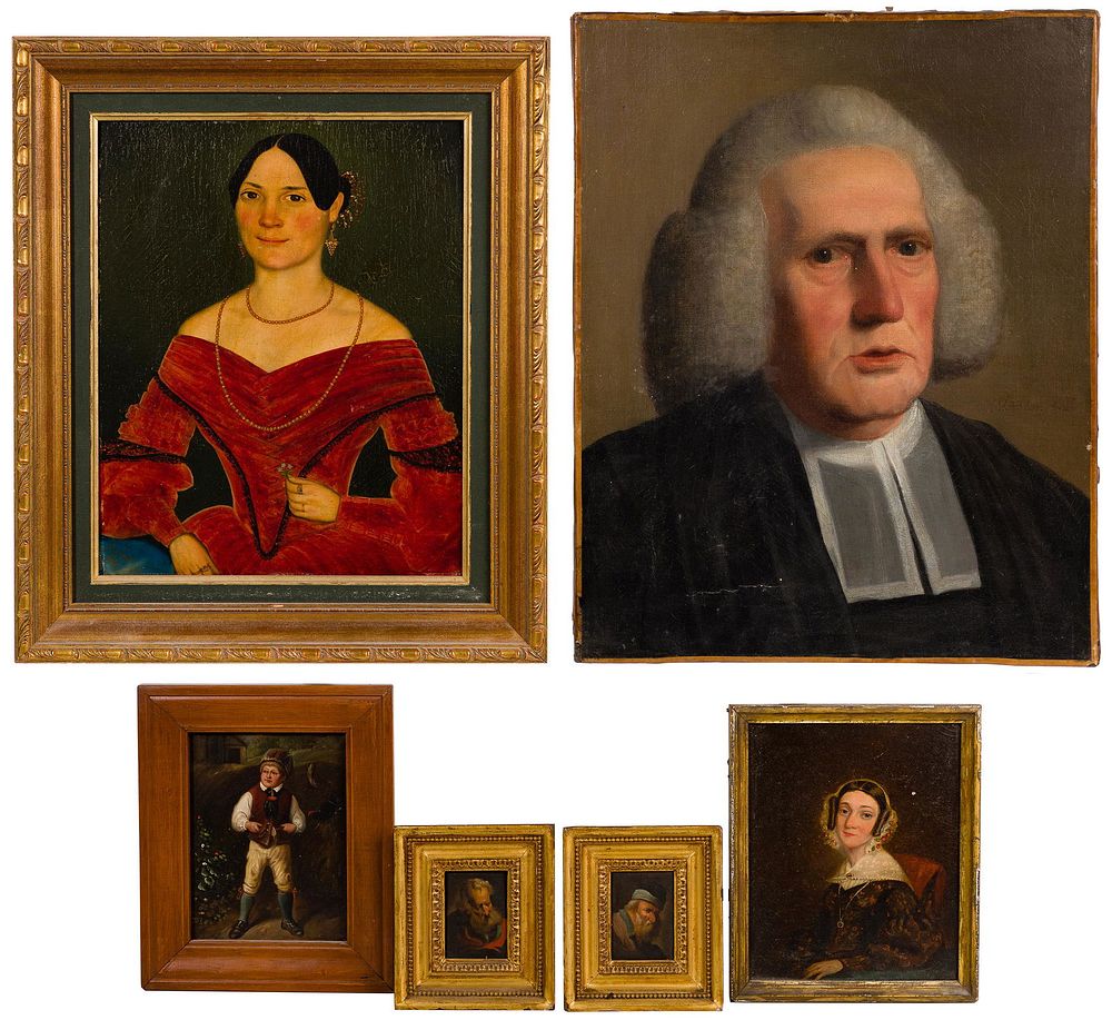 Lot 225: Oil Portrait Assortment