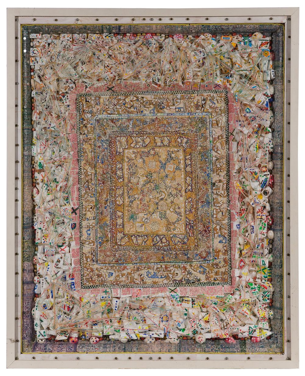 Lot 227: Outsider Art Mixed Media Collage