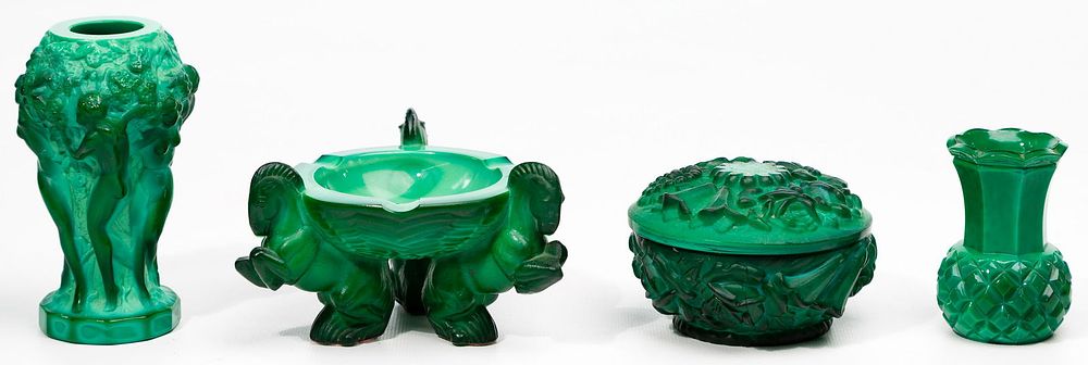 Lot 235: Malachite Glass Assortment