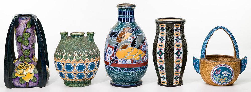 Lot 304: Czechoslovakian Amphora Pottery Assortment