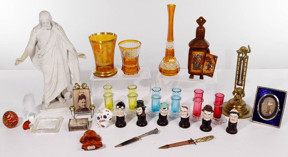 Lot 335: Sterling Silver Desk Accessory and Decorative Object