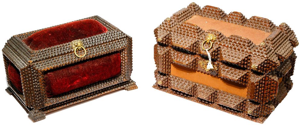 Lot 350: Tramp Art Box Assortment
