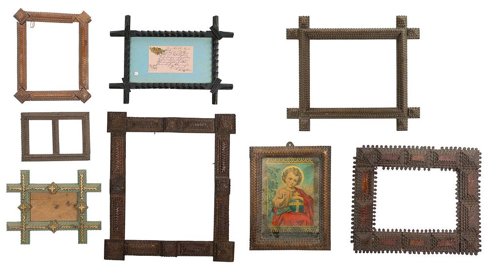 Lot 382: Tramp Art Frame Assortment