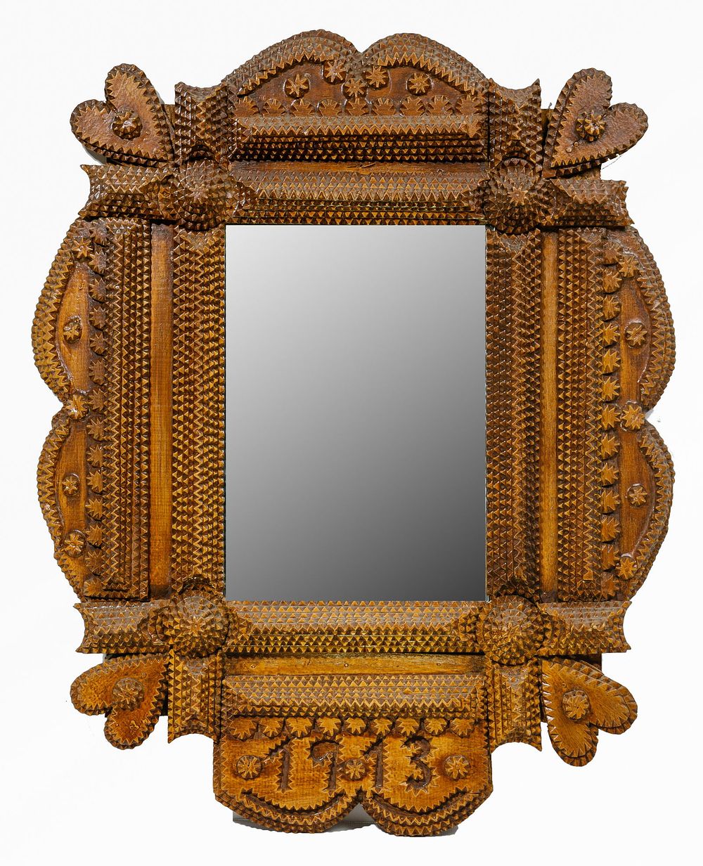 Lot 395: Tramp Art Mirror