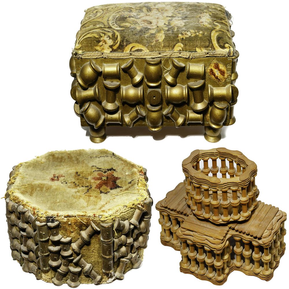 Lot 400: Tramp Art Spool Assortment