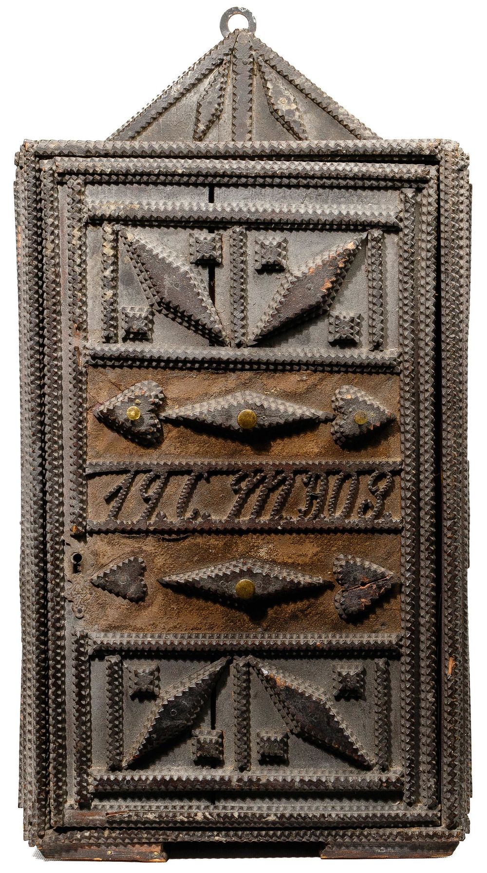 Lot 404: Tramp Art Wall Cabinet