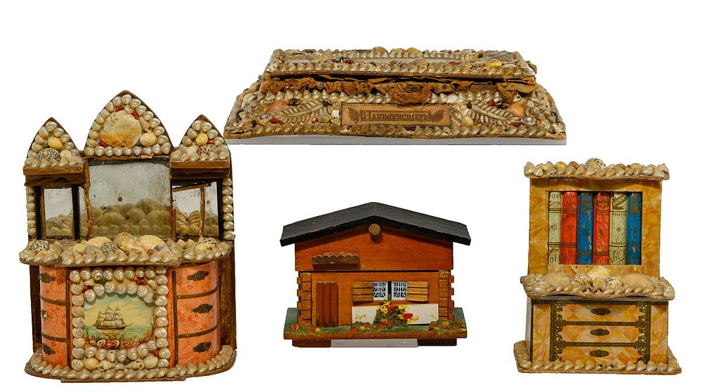Lot 407: Victorian Seashell Boxes