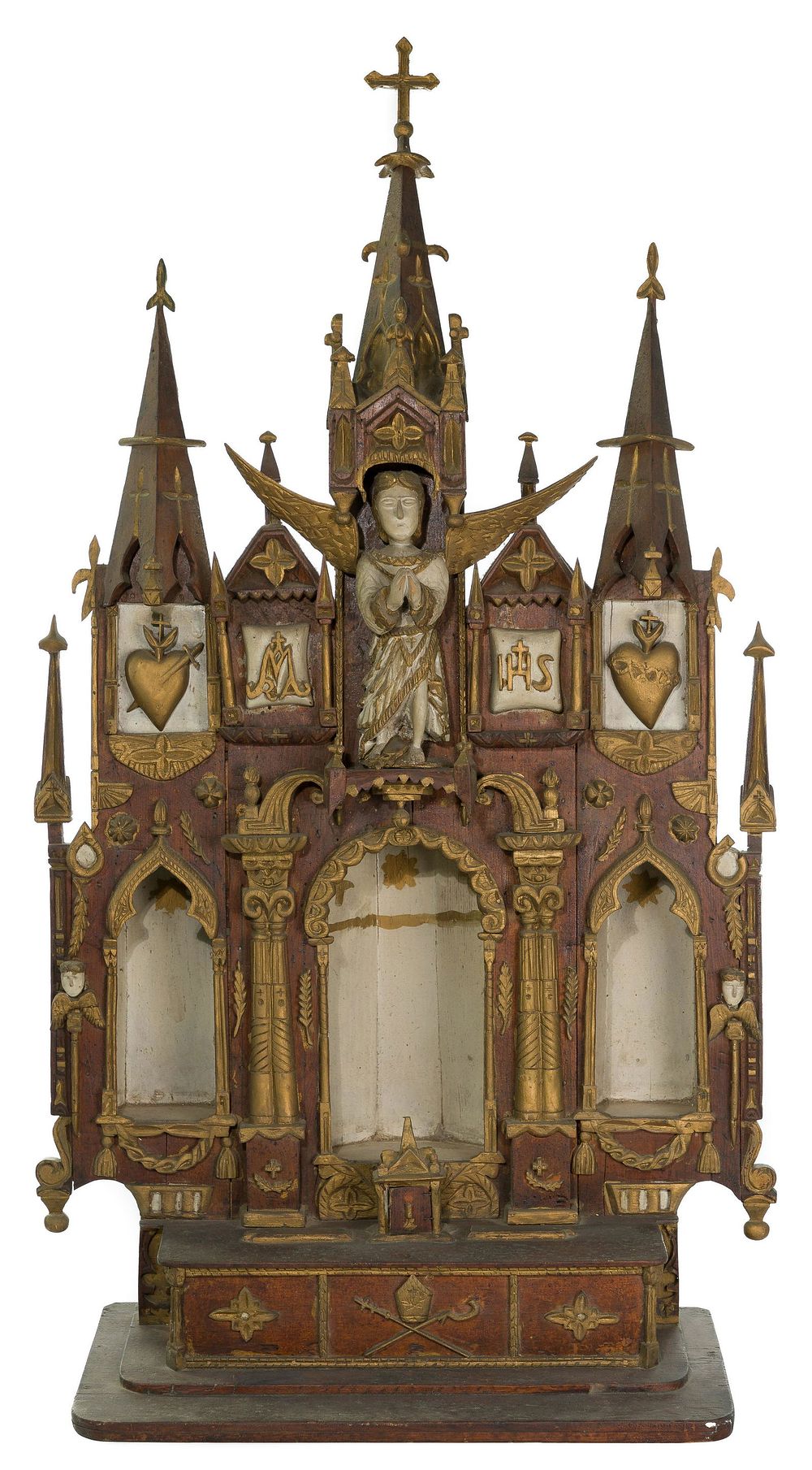Lot 409: Gothic Revival Carved Wood Altar