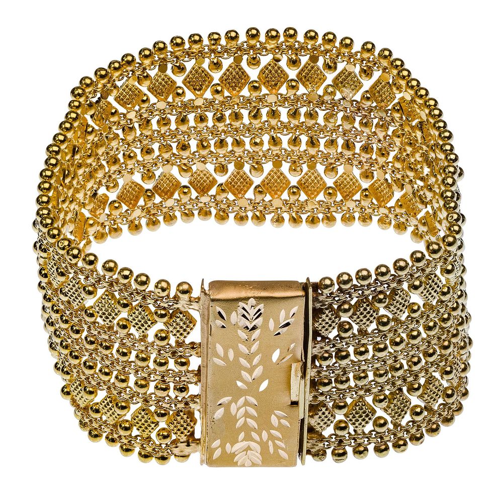 Lot 430: 21k Yellow Gold Mesh Bracelet