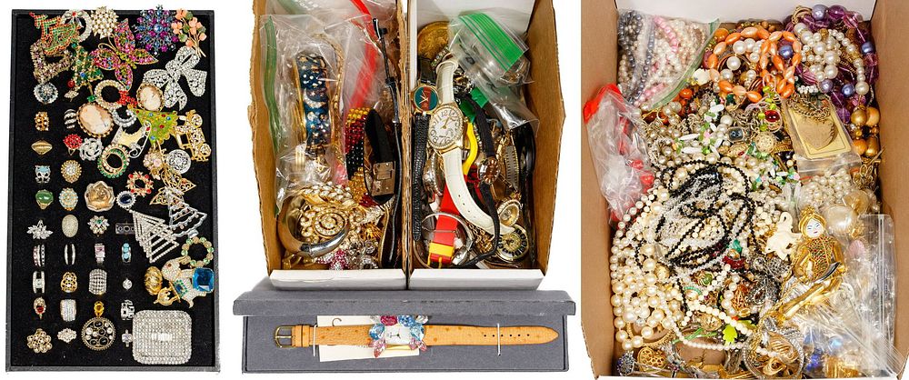 Lot 492: Designer, Rhinestone and Costume Jewelry Assortment